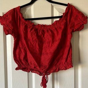 Sky and Sparrow red crop top size S